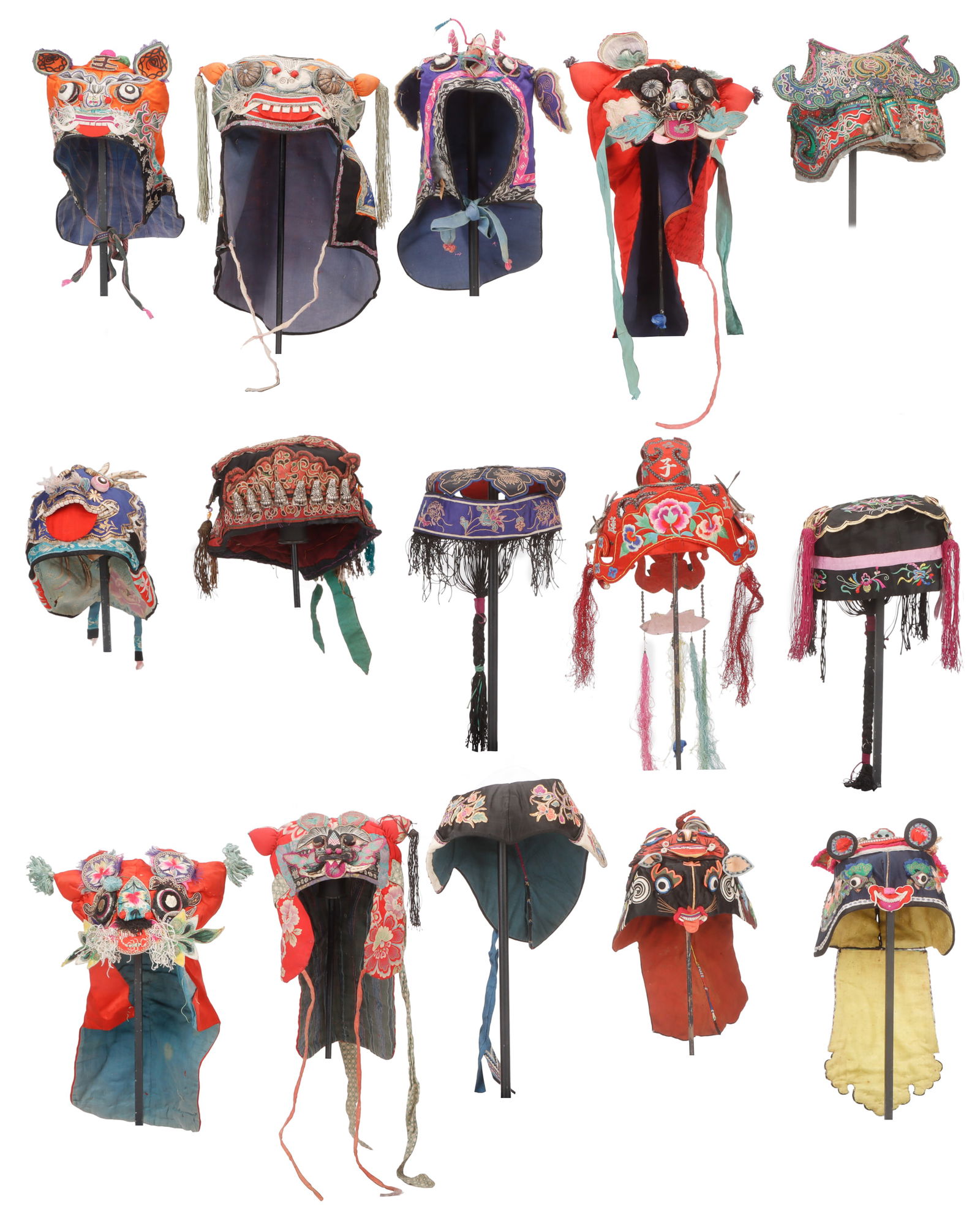 A Group of 15 Chinese Children's Hats (1 of 8)