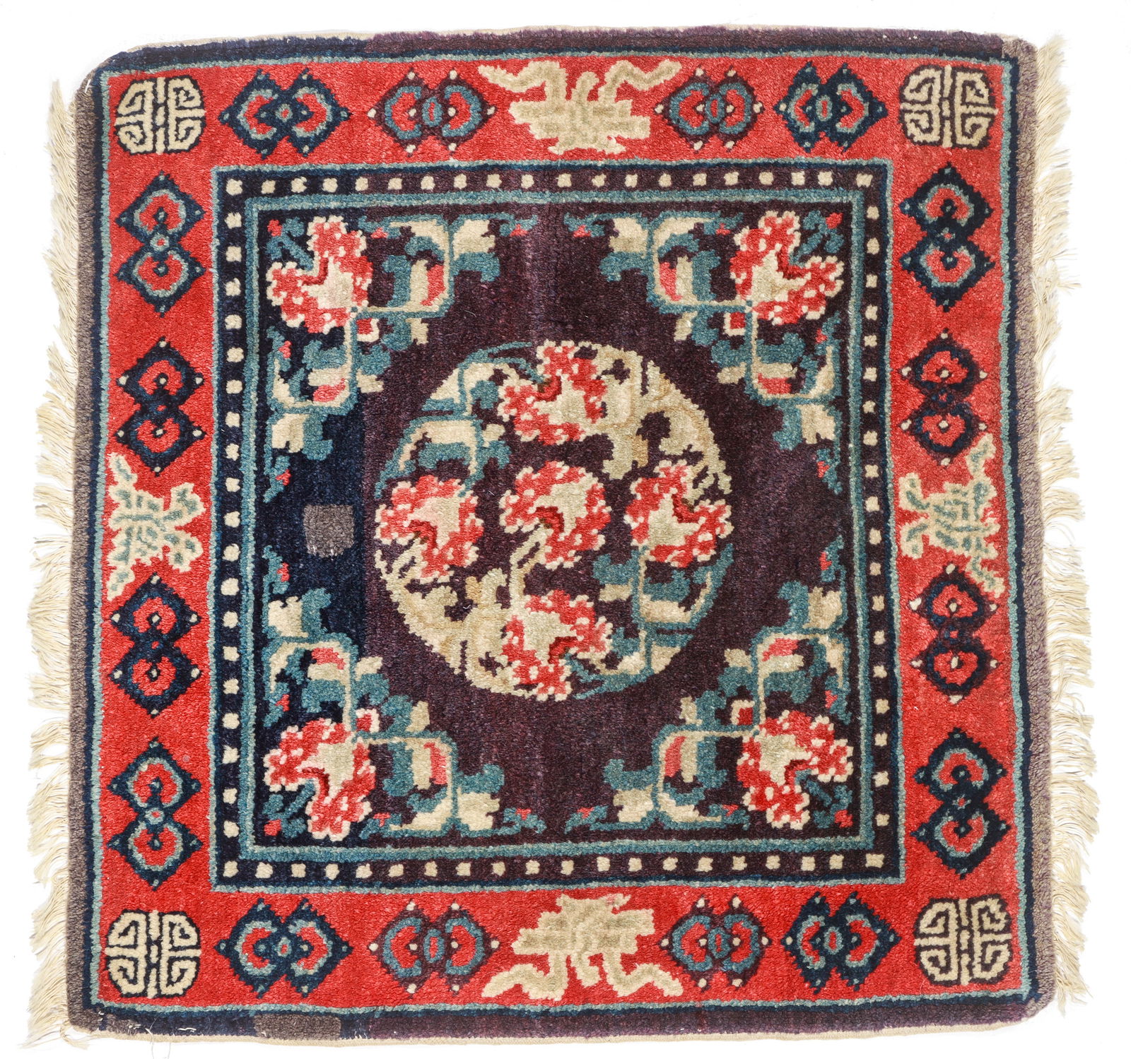 Ningxia Rug, China, Late 19th C., 2'1'' x 2'0'' (1 of 3)