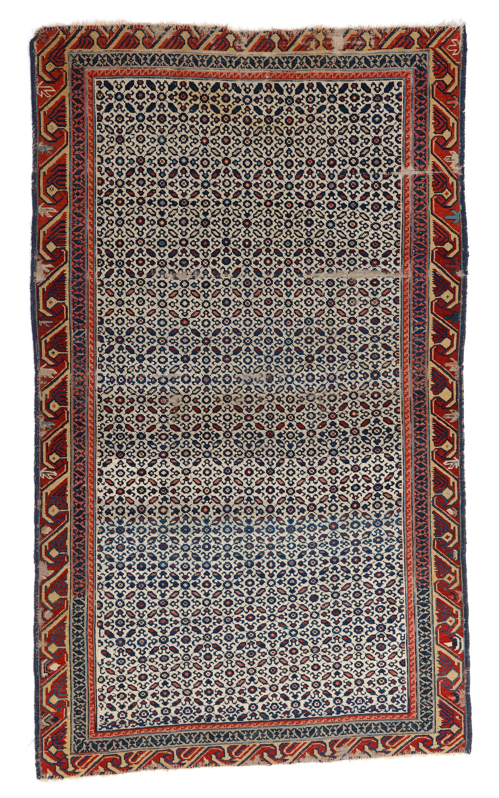 Unusual Kuba Seychour Rug, Caucasus, Ca. 1880,  3'4'' x 5'8'' (1 of 4)