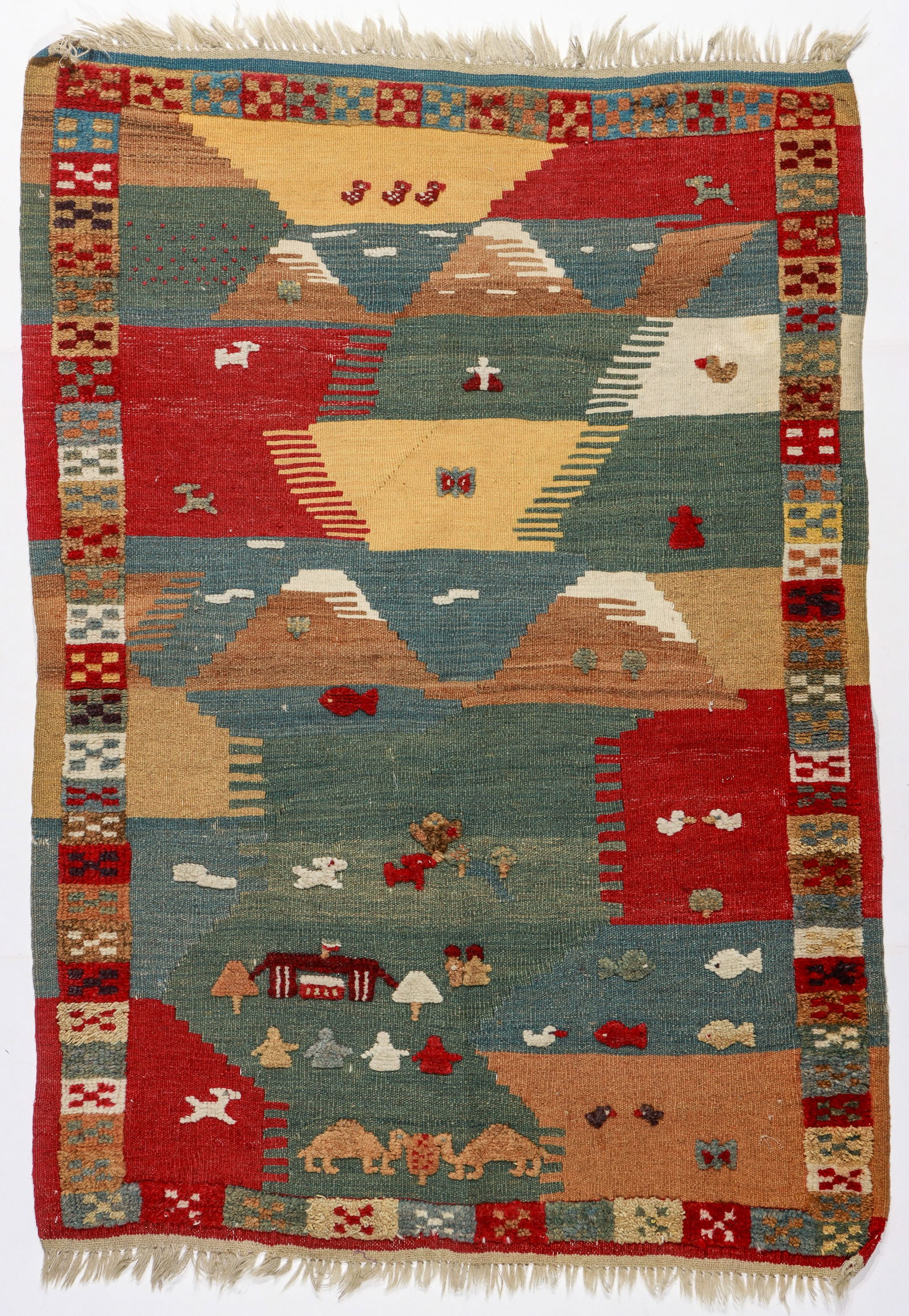 Mixed Weave Folk Rug, Persia, Mid/Late 20th C., 3'7'' x 5'0'' (1 of 4)