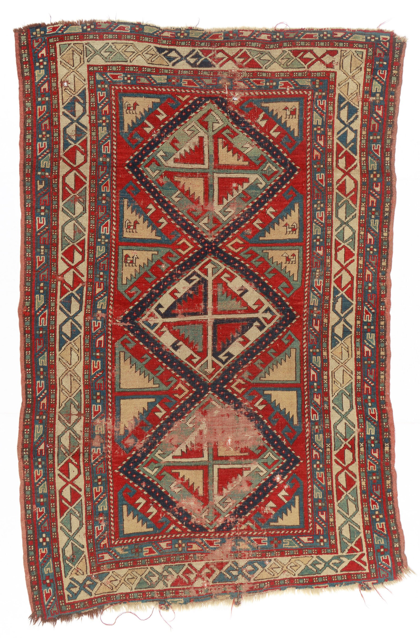 Kazak Rug, Caucasus, Ca. 1875, 4'0'' x 5'9'' (1 of 4)