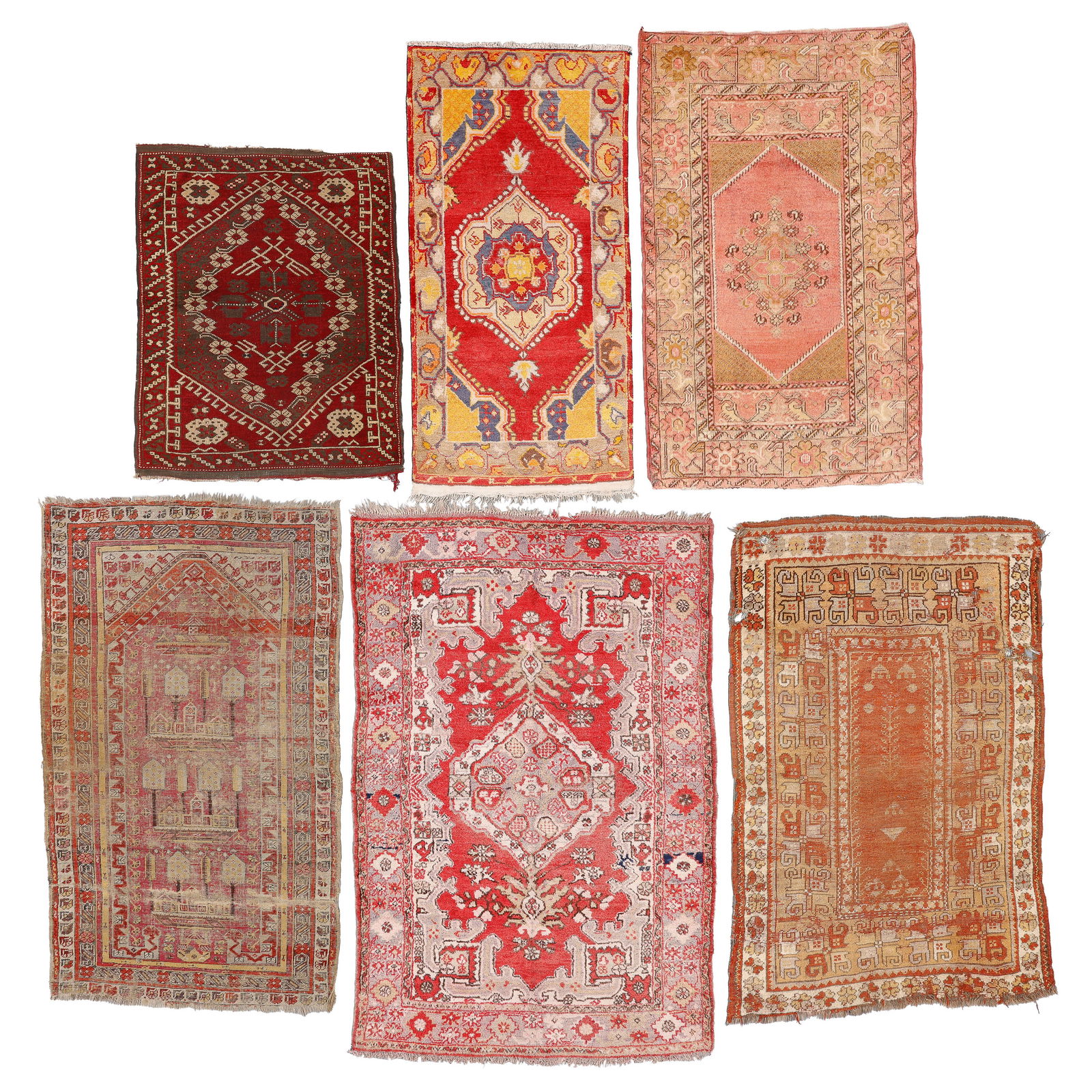 Group of 6 Antique Turkish Rugs: (1 of 6)