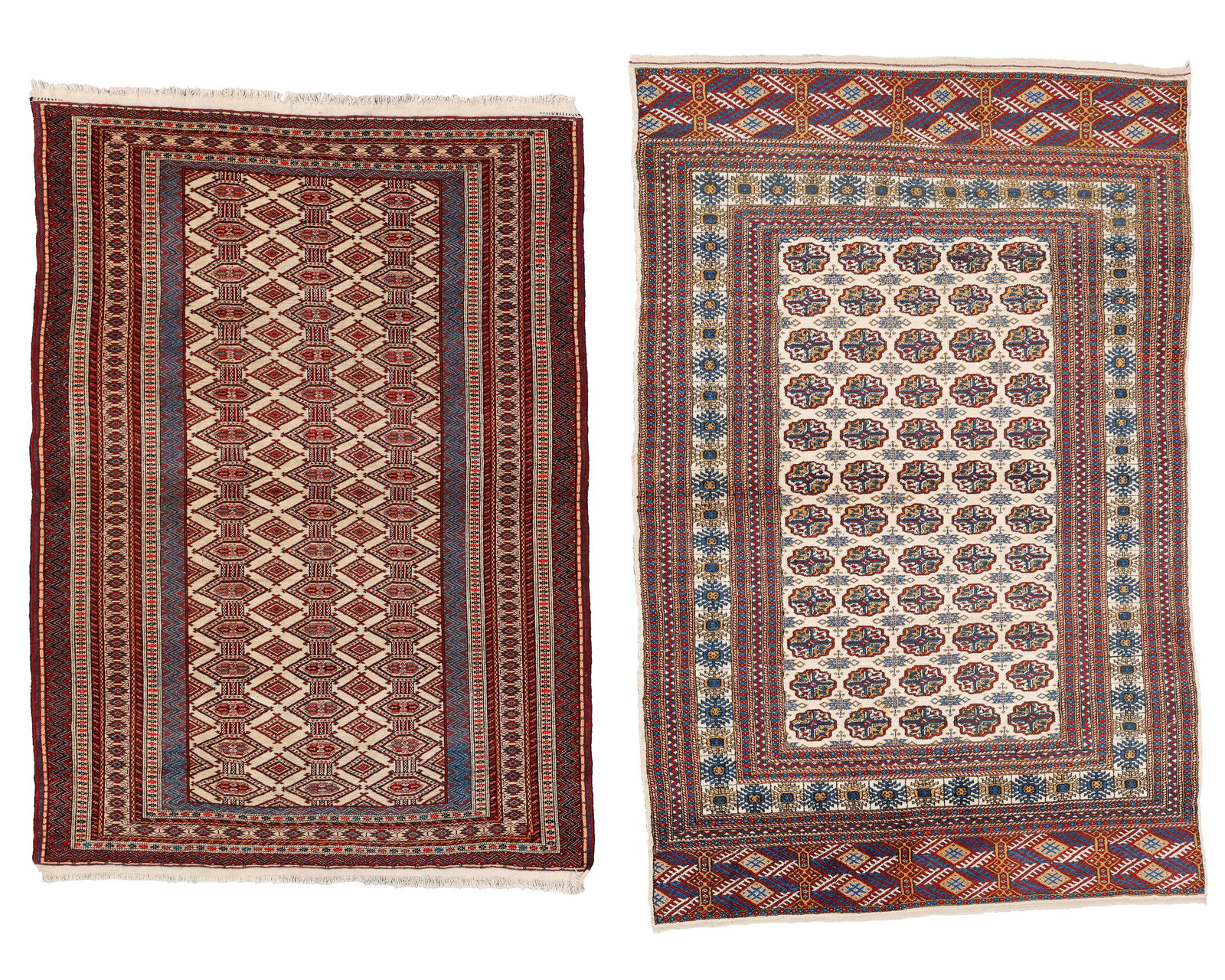 2 Turkmen Bokhara Rugs, Turkmenistan, Mid 20th C. (1 of 5)
