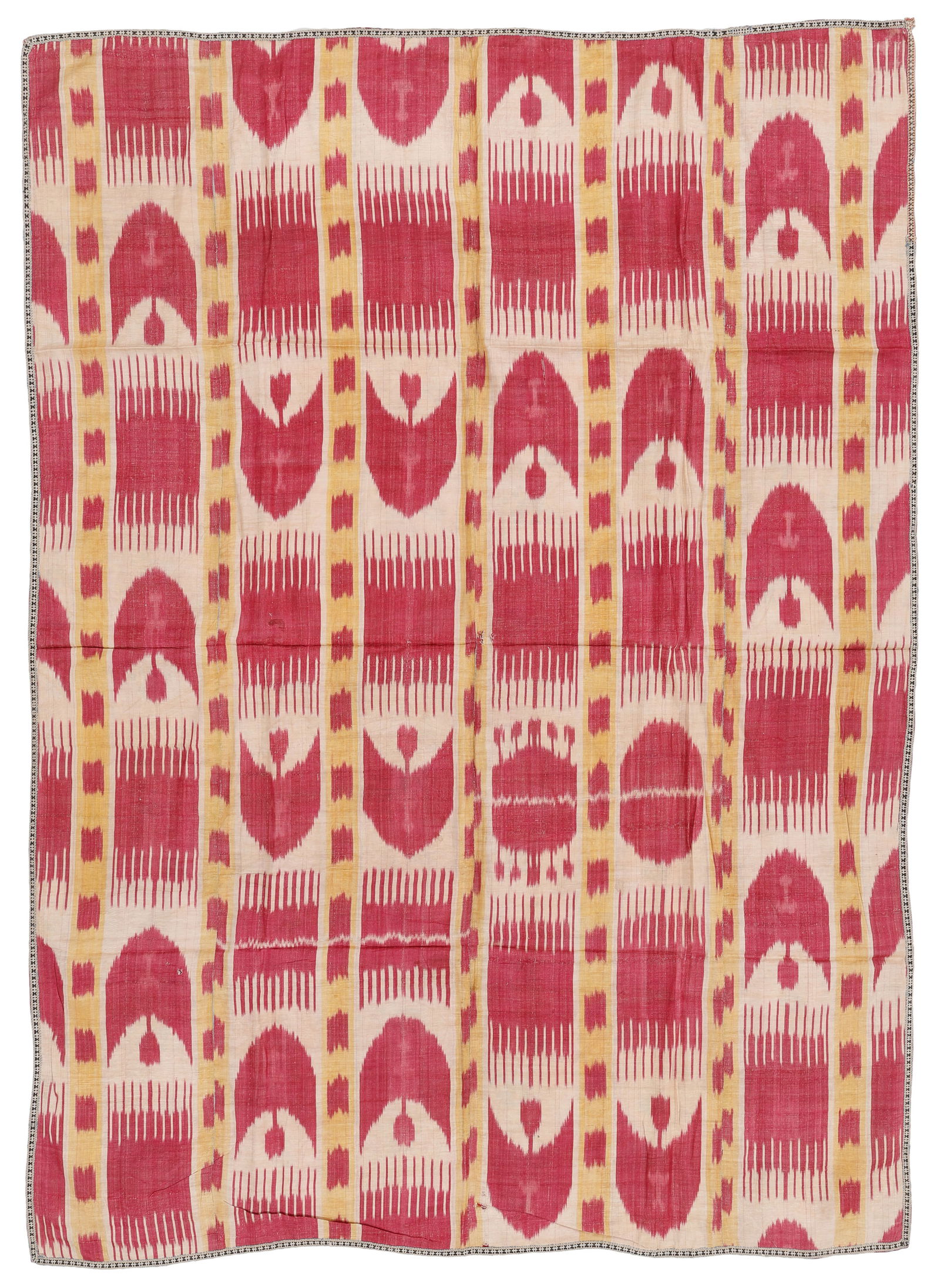 Central Asian Silk Ikat Hanging, Uzbekistan, Late 19th C.,  4'7'' x 6'5'' (1 of 3)