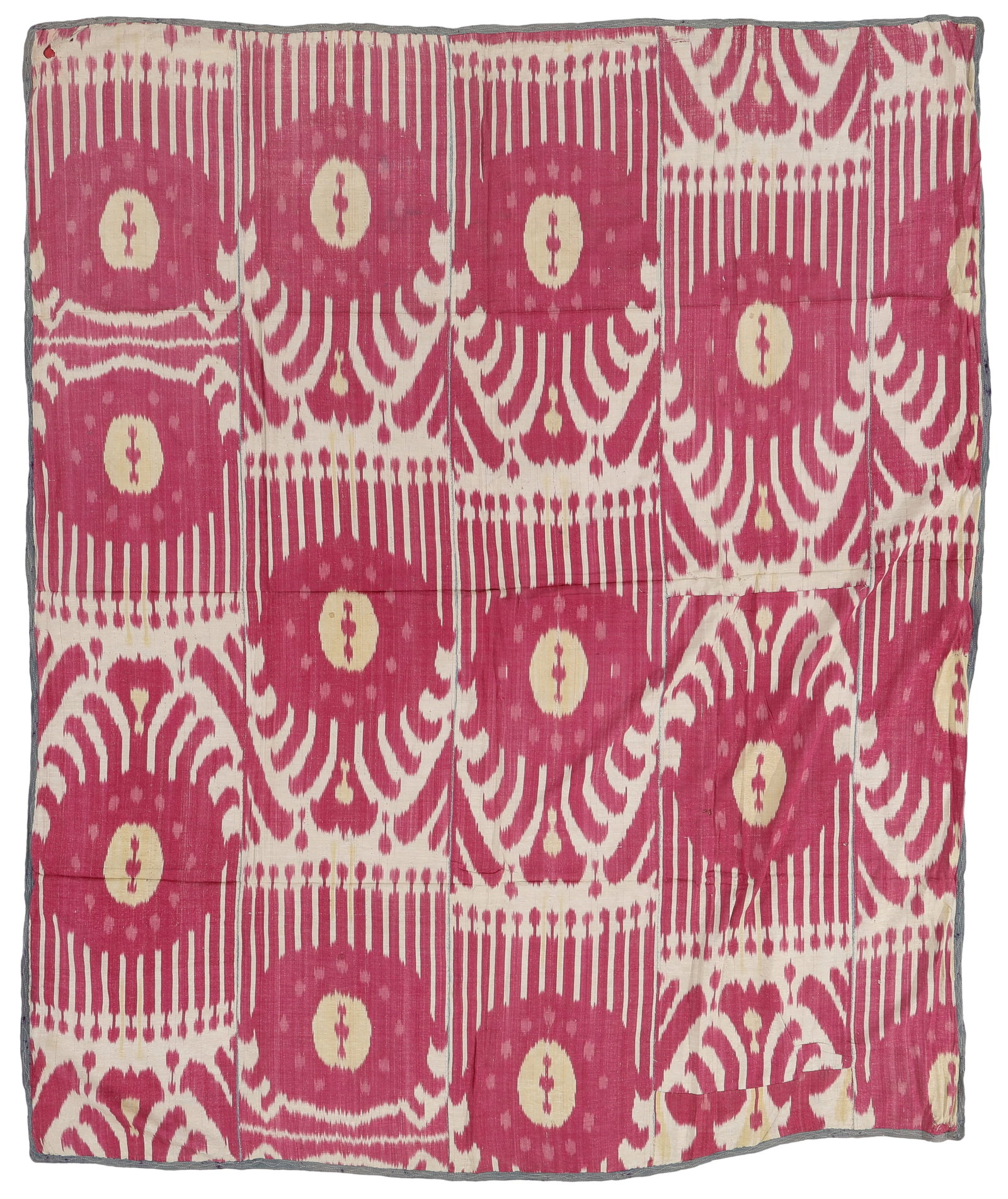 Central Asian Silk Ikat Hanging, Uzbekistan, Late 19th C., 5'0'' x 6'5'' (1 of 3)