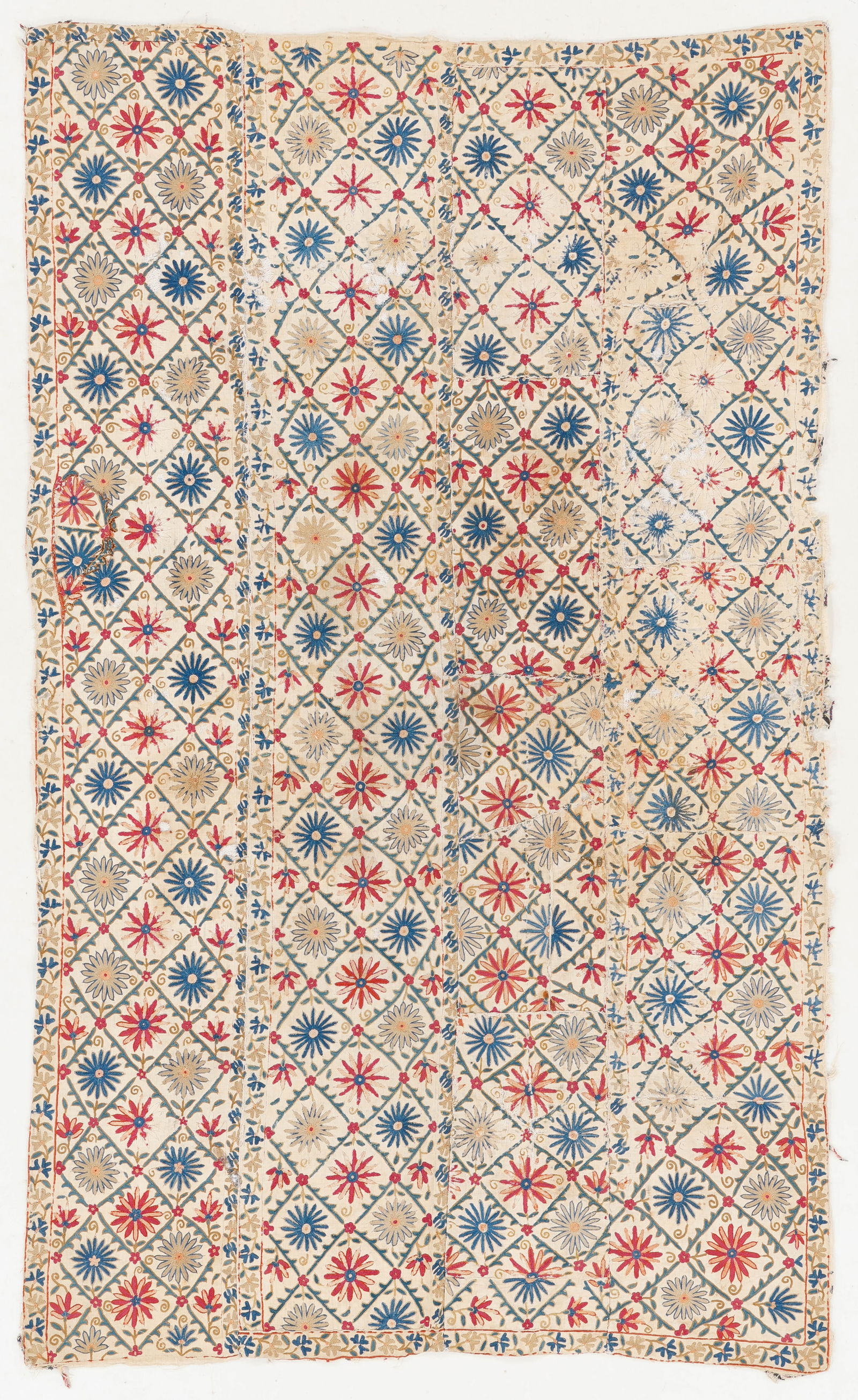 Rare/Unusual Design Central Asian Suzani, Uzbekistan, Ca. 1800,  3'9'' x 6'1'' (1 of 3)