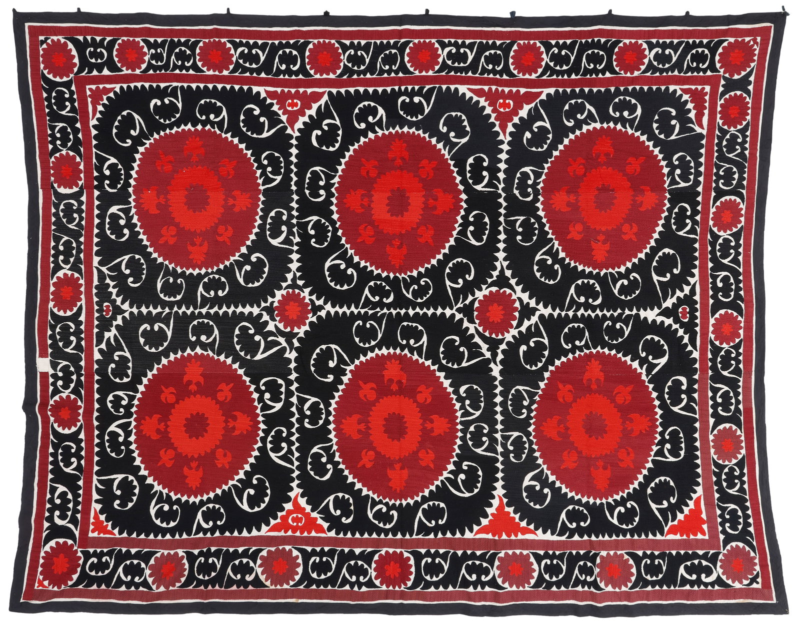 Very Large Central Asian Embroidered Suzani, 20th Century, 8'2'' x 10'10'' (1 of 2)