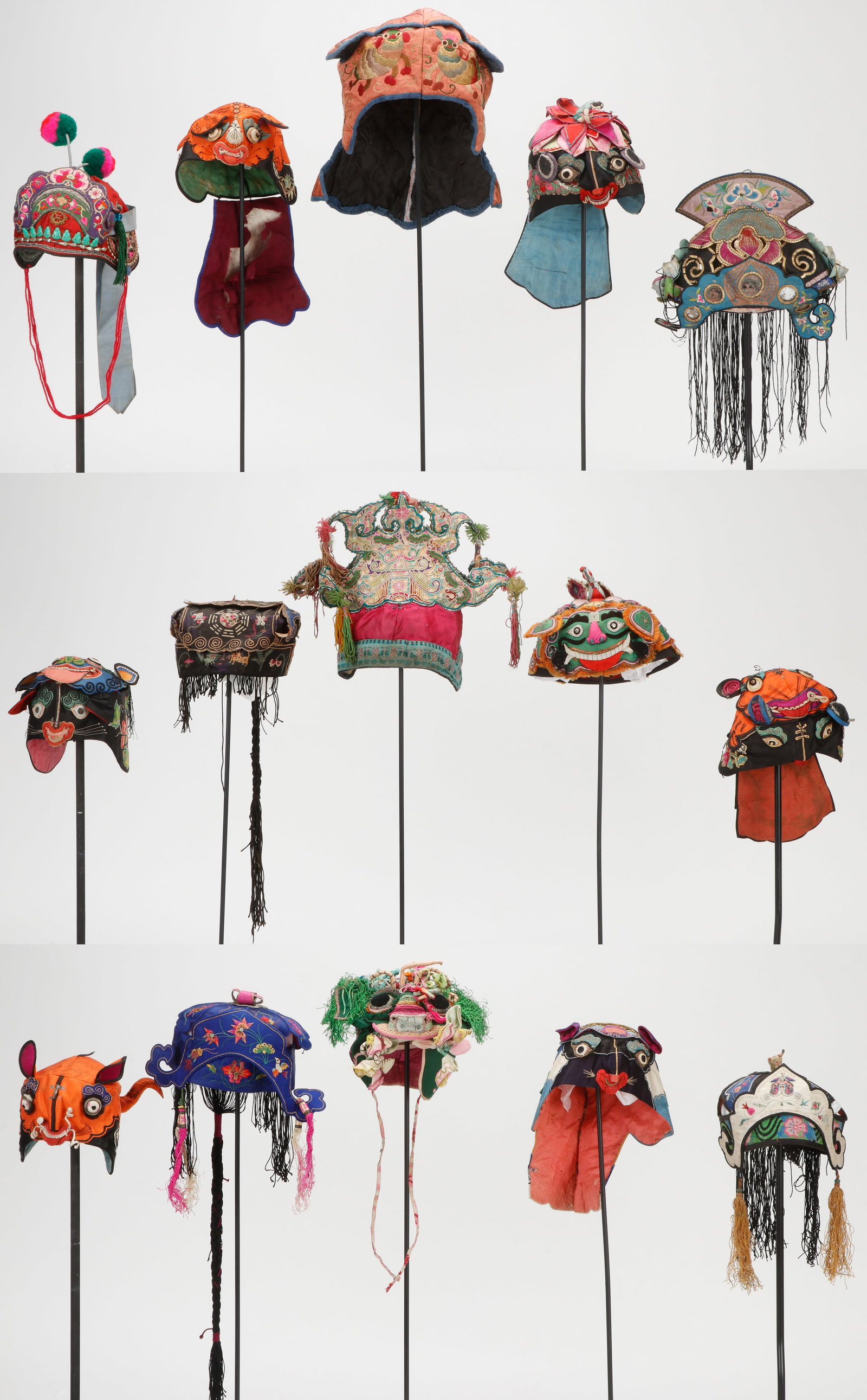 Group of 15 Chinese Children's Hats, Early 20th C. (1 of 7)