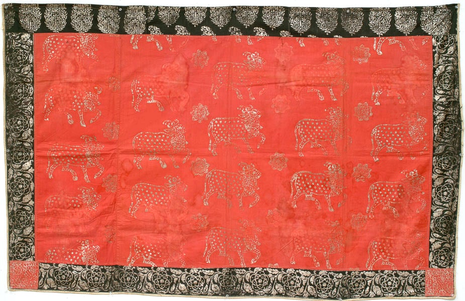 19th C. Indian Temple Hanging Of Hindu Sacred Cow (Nandi) (1 of 3)