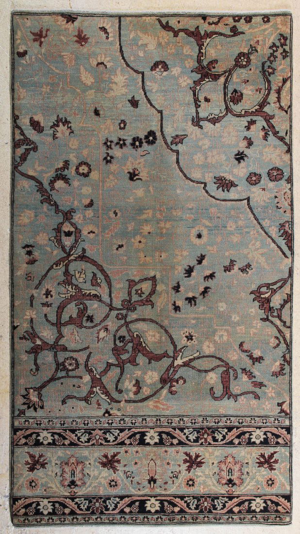 Tebriz Style Sampler Rug: Tebriz Style Sampler Rug, natural dyes, good condition. Size: 3' 1" x 5' 9".