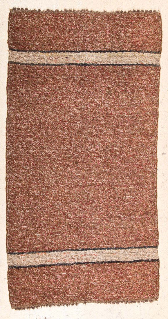 Mid Century Modern Hooked Rug: Mid Century Modern Hooked Rug, American, stripes. Size: 2'7" x 5'0".