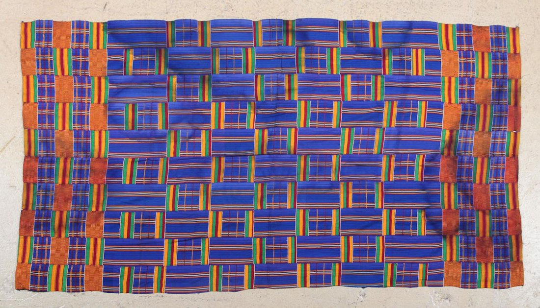 Vintage West African Kente Cloth: Vintage West African Kente Cloth. Size: 65-1/2 x 36 inches.