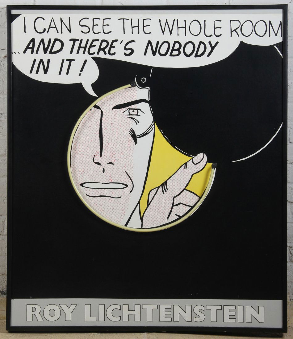 Roy Lichtenstein Modern Art Neon Light Box: Roy Lichtenstein Modern Art Neon Light Box. Size: 43 x 37 x 3 inches.