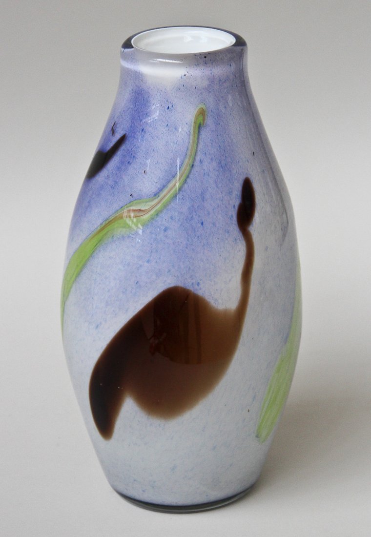 Vintage European Art Glass Vase: Vintage European Art Glass Vase. Size: 17 x 7 (diameter) inches.