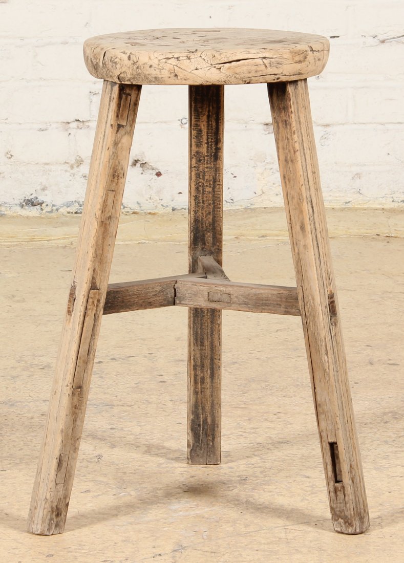 Rustic Wood Stool: Rustic Wood Stool. Size: 20 x 10 x 10 inches.