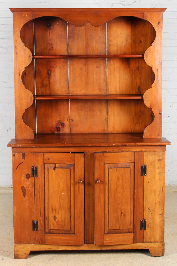 Antique Pine Kitchen Hutch