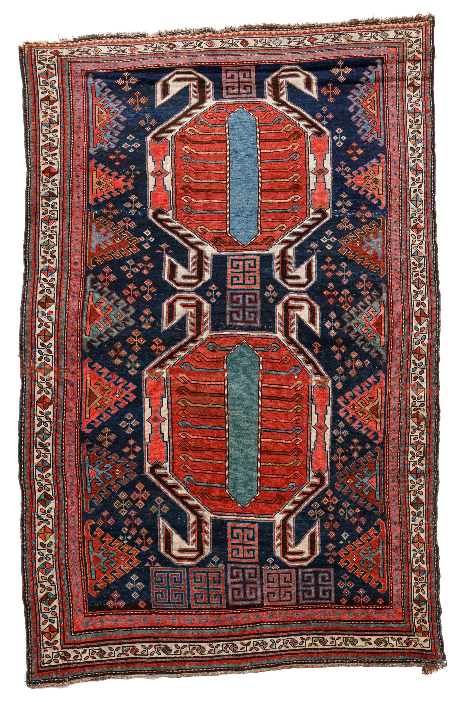 Lenkoran Kazak Rug, Caucasus, Ca. 1880, 4'6'' x 6'10'' (1 of 3)
