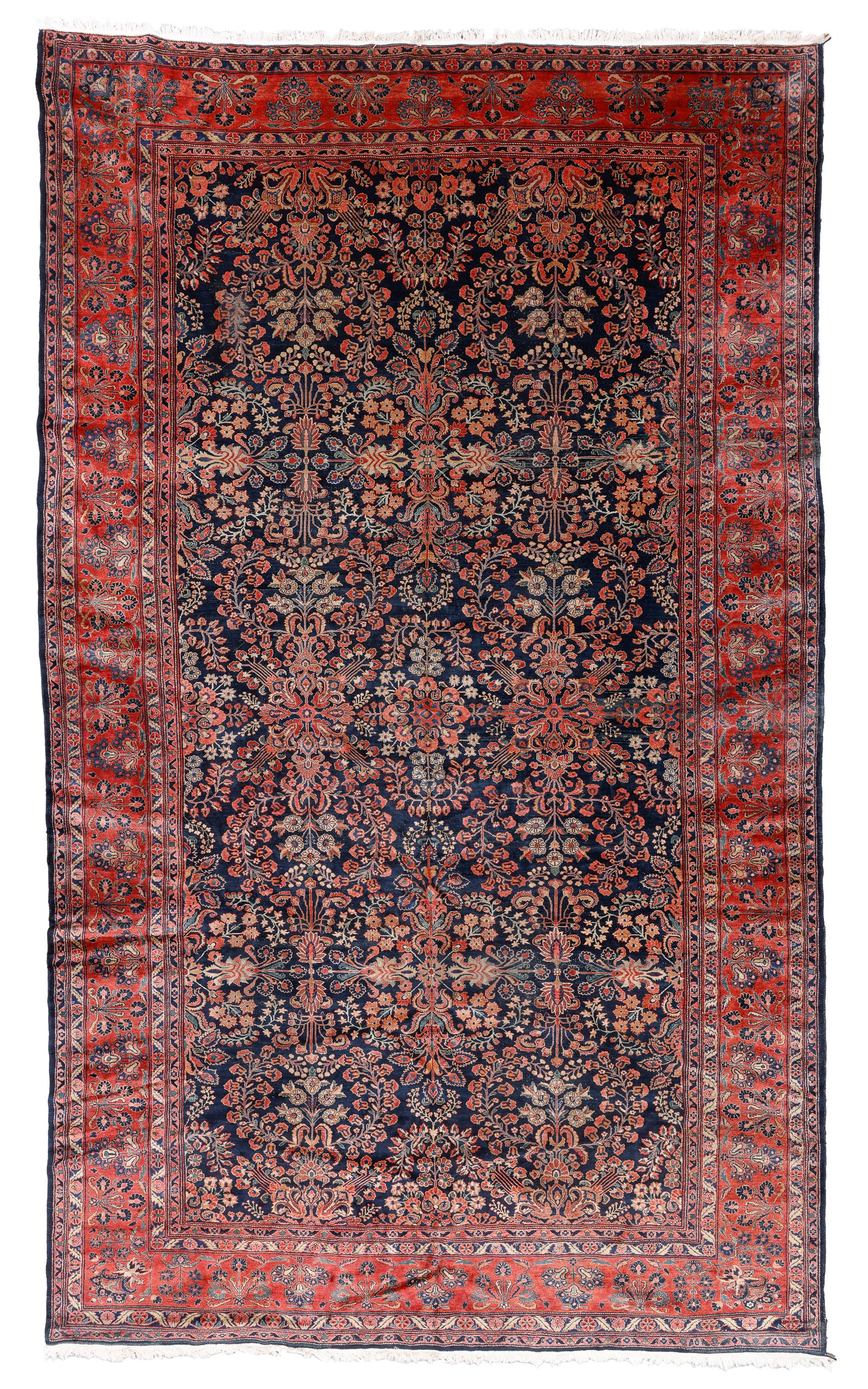 Mansion Size Blue Sarouk Rug, Persia, Ca. 1920, 11'9'' x 19'9'' (1 of 5)