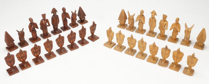 Wood Chess Set (Haitian/Haiti), Revolutionary Figures