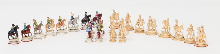 Naples Porcelain Chess Set, 18th C, Published (Italian/Italy)