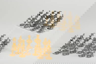 Bronze/Silver Chess Set (German/Germany) C.1820, Published