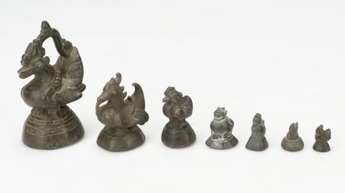 Antique Burma, Burmese, Chinese Bronze Opium Weights