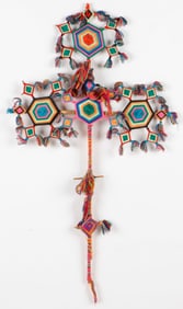Huichol Cross (Mexican/Mexico) Ojo de Dios, Circa 1990's