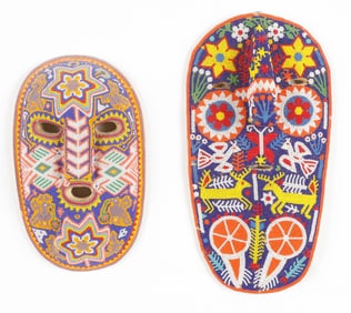 Pair of Vintage Huichol Masks (Mexican/Mexico)