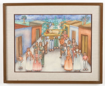 Felipe Morales (Mexican/Mexico) Procession, Dated 1985