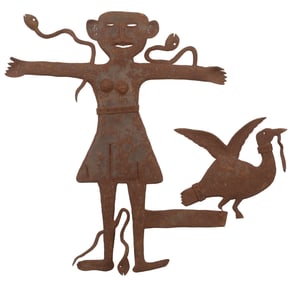 Gabriel Bien-Aime (Haitian/Haiti) Metal Folk Sculpture