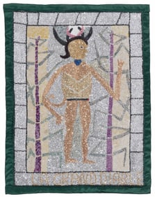 Drapeau Vodou Sequin Flag (Haitian/Haiti) Grand Diable