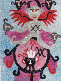 Drapeau Vodou Sequin Flag (Haitian/Haiti) Diables, C. 1990's