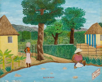 Antoine Obin (Haitian/Haiti) Bassin Bleu, Circa 1970's