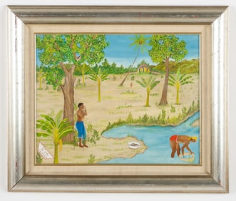 Telemaque Obin (Haitian/Haiti) Fishing, circa 1960's