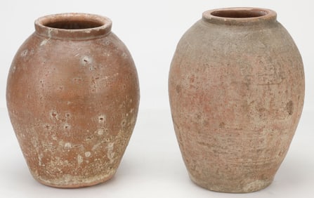 Partial Glazed Earthenware Biot Jars, (French/France)