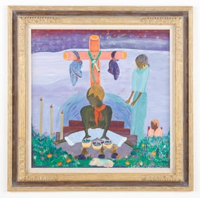 Felix LaFortune (Haitian/Haiti), Ceremony By Cross, C. 1980's