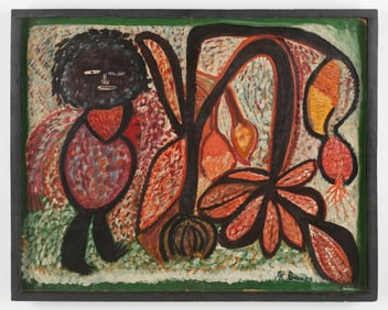 Robert Saint-Brice (Haitian/Haiti) Loa w/ Flora, Dated 1957