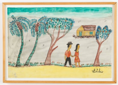 Joseph-Jean Laurent (Haitian/Haiti) Couple on Road, C. 1960's