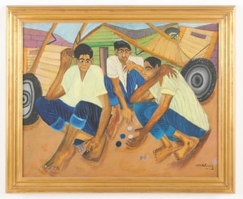 Pierre-Joseph Valcin (Haitian/Haiti) Playing Ludo, C. 1970