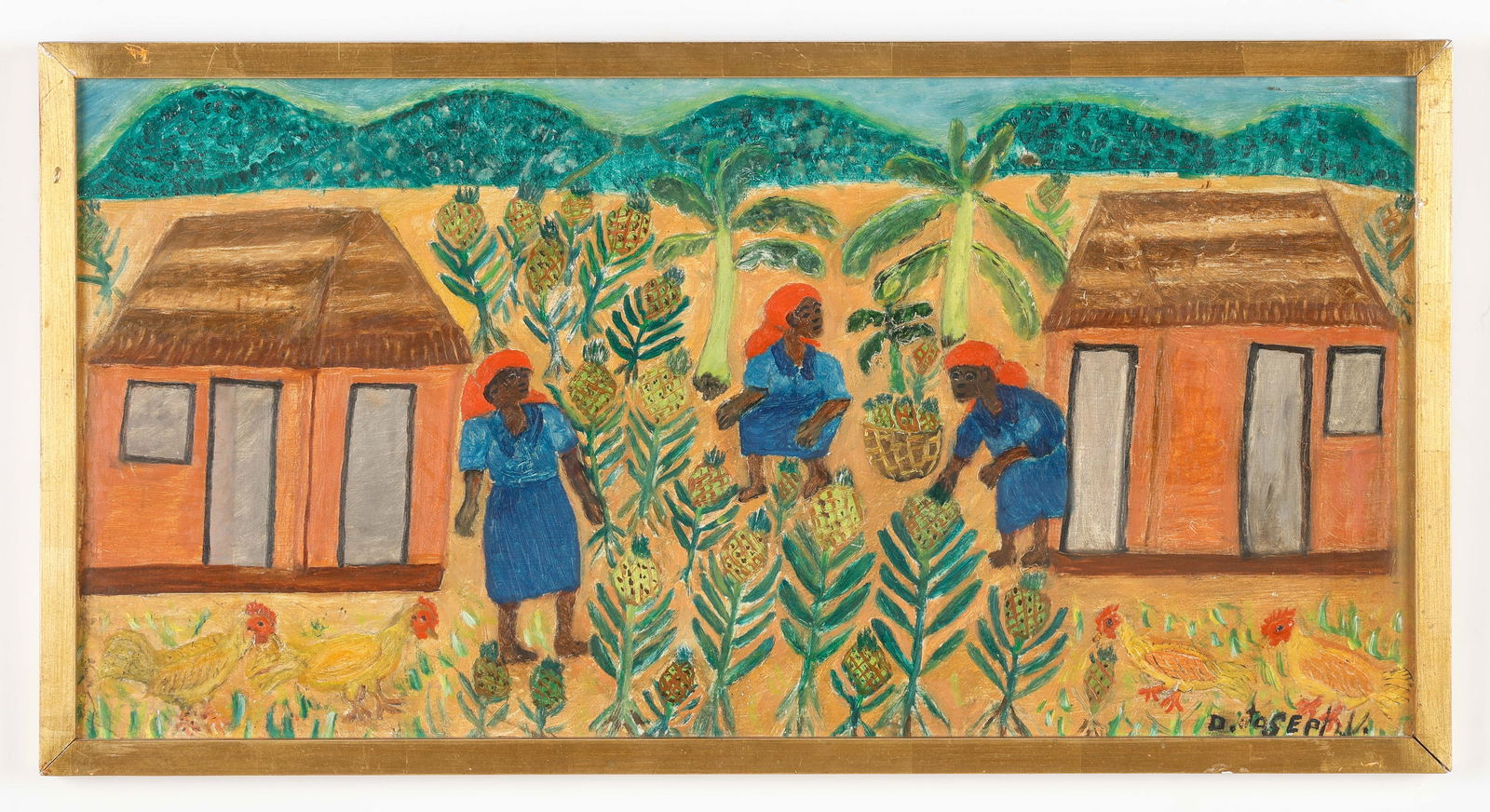 Pierre-Joseph Valcin (Haitian/Haiti) Pineapple Harvest, C. 1970 (1 of 3)