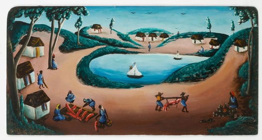 Bourmond Byron (Haitian/Haiti) Fishing, Circa 1960