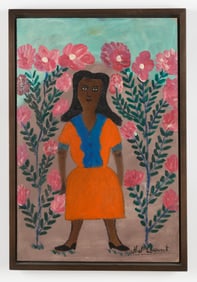 Joseph Jean-Laurent (Haitian/Haiti) Standing By Giant Flowers