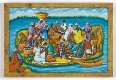 Gerard Valcin (Haitian/Haiti) Island Market, Dated 1964
