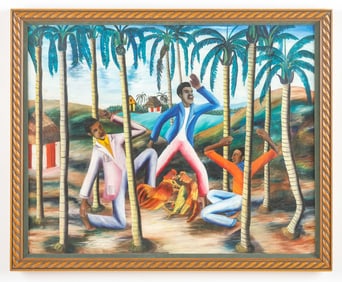Wilmino Domond (Haitian/Haiti) Cockfight, 1951