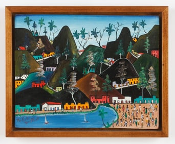 Prefete Duffaut (Haitian/Haiti ) Imaginary City, Circa 1960's