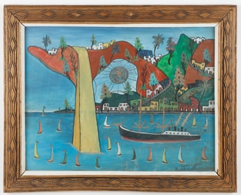 Prefete Duffaut (Haitian/Haiti) Waterfall, Dated 1963