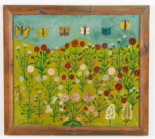Ludwig Wiecek (Polish/Poland) Field of Flowers (Butterflies)