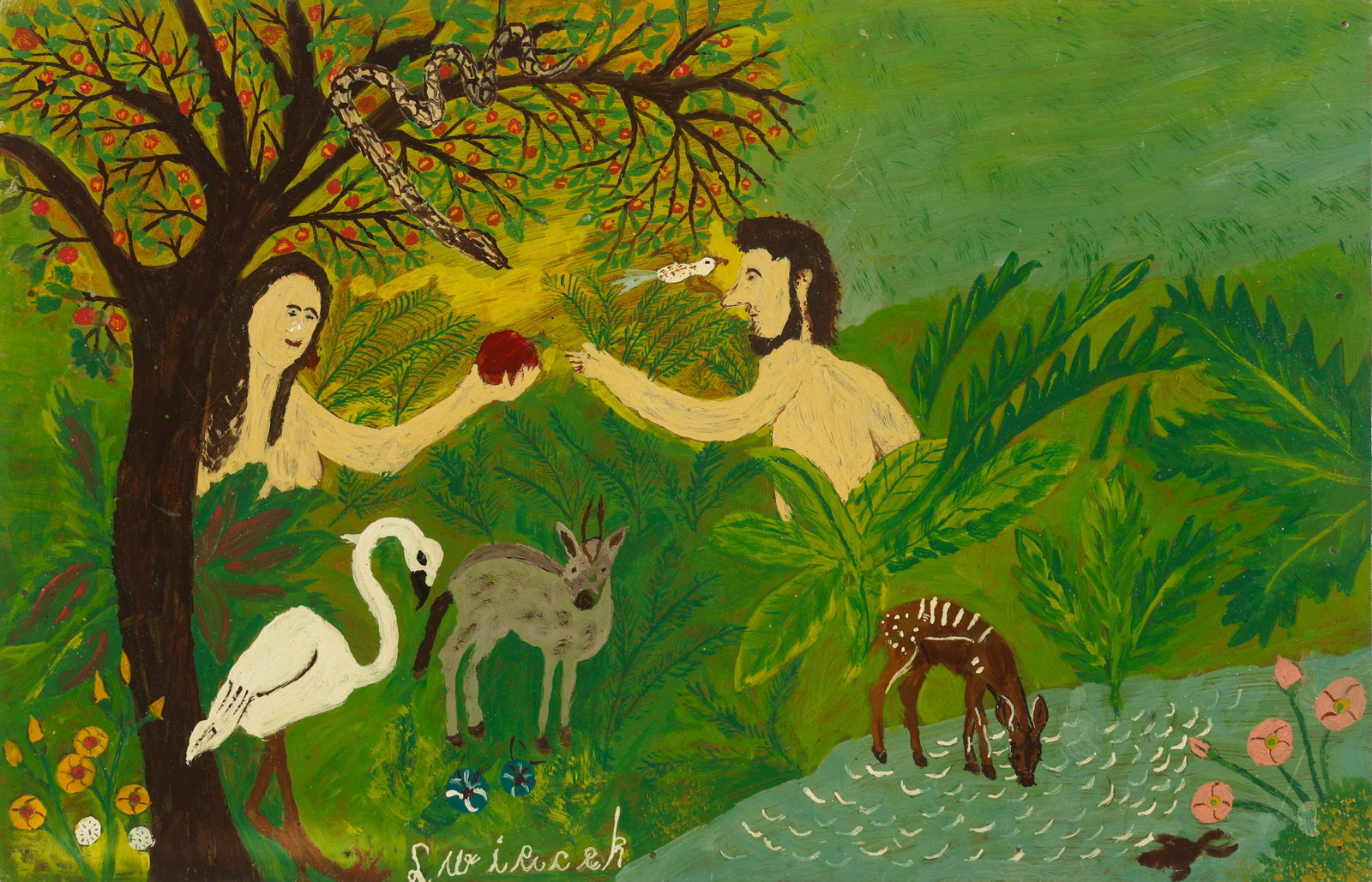 Ludwig Wiecek (Polish/Poland) Adam And Eve, Circa 1970's (1 of 4)
