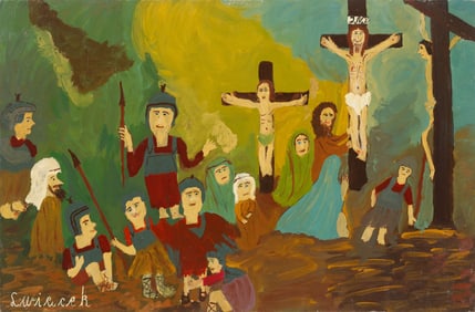 Ludwig Wiecek(Polish/Poland) Christ at Calvary, Circa 1970's