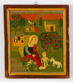 Ludwig Wiecek (Polish/Poland) Mother Mary & Jesus w/ Horse